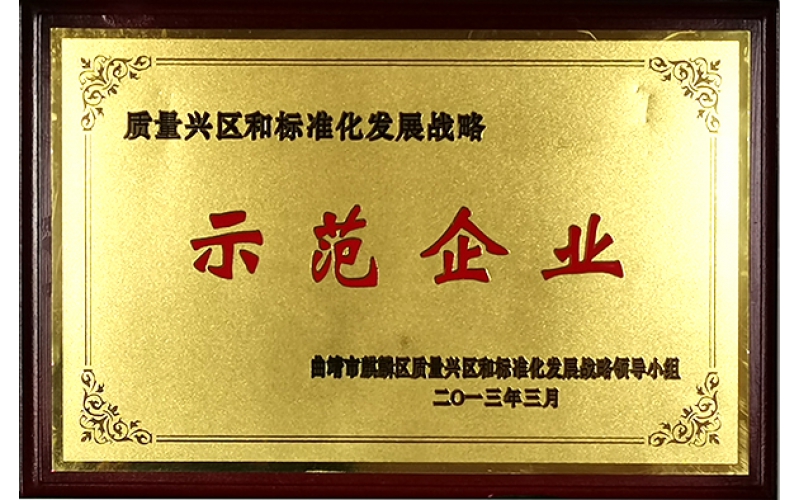 質(zhì)量興區和標準化發(fā)展戰略示范企業(yè)